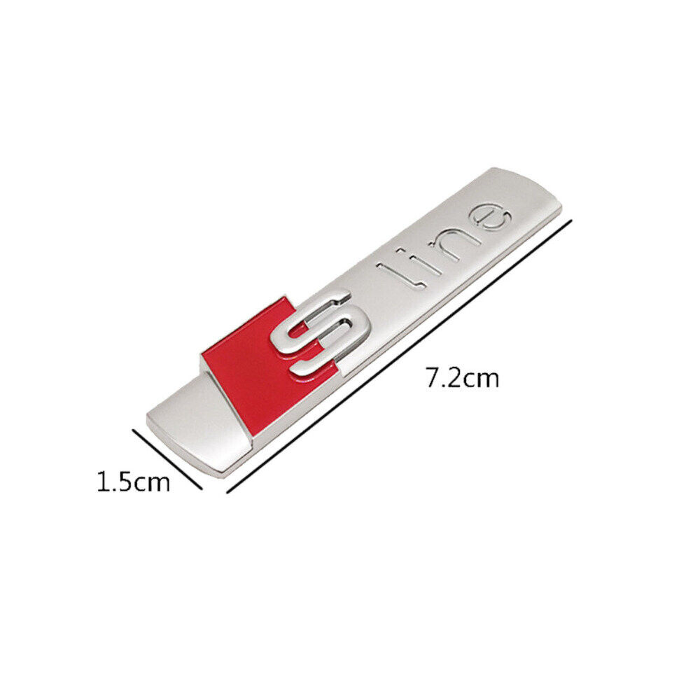 2pcs 3d Metal S-Line Sticker Side Fender Emblem For Audi Matte Silver-image-OPC-PC586K9-NEW
