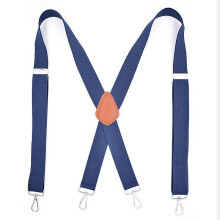 (Blue) 1Pc Men's Work Suspenders Swivel Hooks Clip-Ends