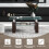Costway Glass Coffee Tea Table Rectangular Modern Side Table with Open Shelves 4