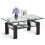Costway Glass Coffee Tea Table Rectangular Modern Side Table with Open Shelves 1