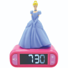 Lexibook - Disney Princess Digital Väckarklocka för Barn med Nattlampa, Ljusande Disney Princess, Rosa - RL800DP
