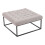 Living And Home (Beige) Square Linen Footstool with Metal Frame 3