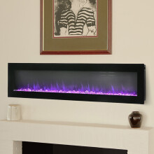 (60inch) Electric Wall Mounted Fireplace 12 Flame Colours