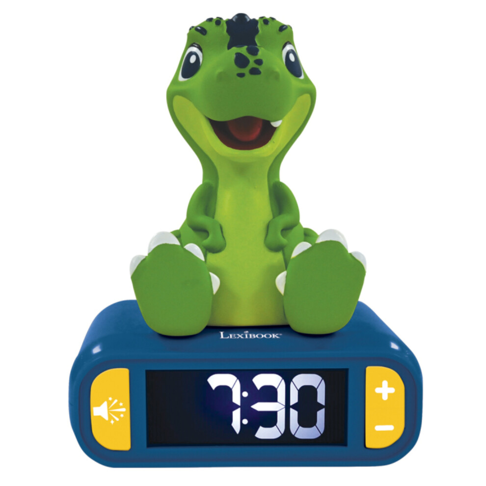 Rl800dino 3D Dinosaur Childrens Clock With Night Light Lexibook