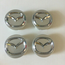 4Pcs 52mm MAZDA Silver Wheel Center Caps Logo Emblem Badge Hub Rim Cap