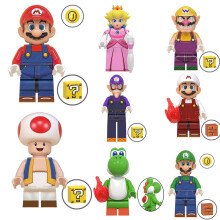8 piezas de Super Mario Bros Bloques de construcción ensamblados Mini figuras de acción Juguetes de rompecabezas para niños