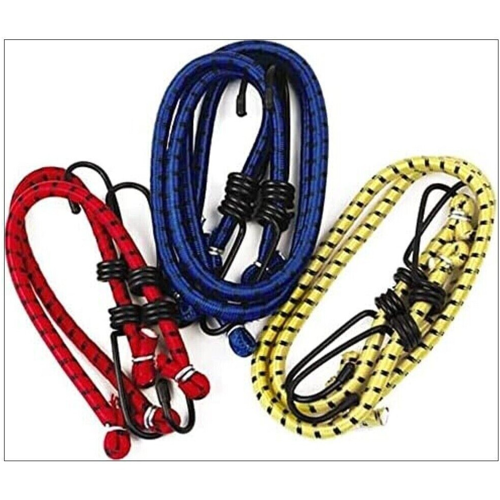 BUNGEE STRAPS CORDS SET WITH HOOKS ELASTIC ROPE CORD CAR BIKE LUGGAGE