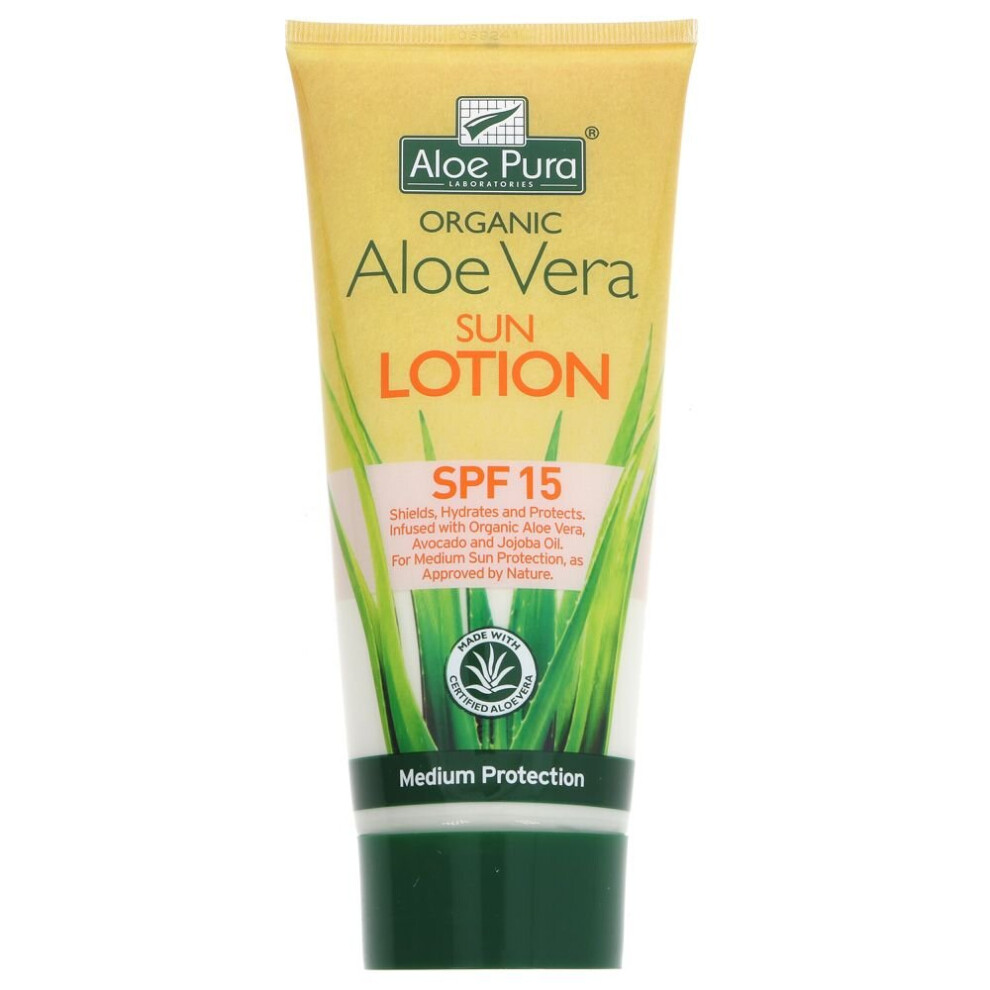 Aloe Pura Aloe Vera Sun Lotion SPF 15 - 200ml ( pack of 6 )