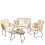 NEO (Beige) Neo 4 Piece Wicker Bamboo Style Garden Set 3