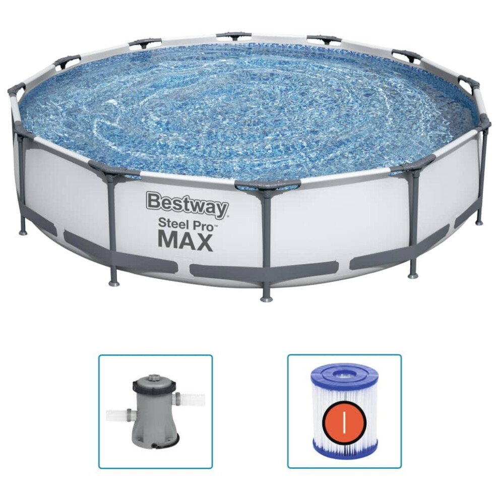 Bestway Swimming Pool Set Above Ground Pool Garden Paddling Pool Steel Pro MAX