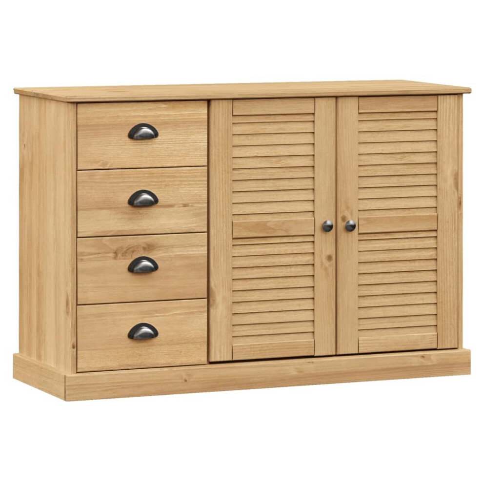 Vidaxl (Brown) Sideboard Storage Cabinet Cupboard With Drawers Vigo Solid Wood Pine Brown