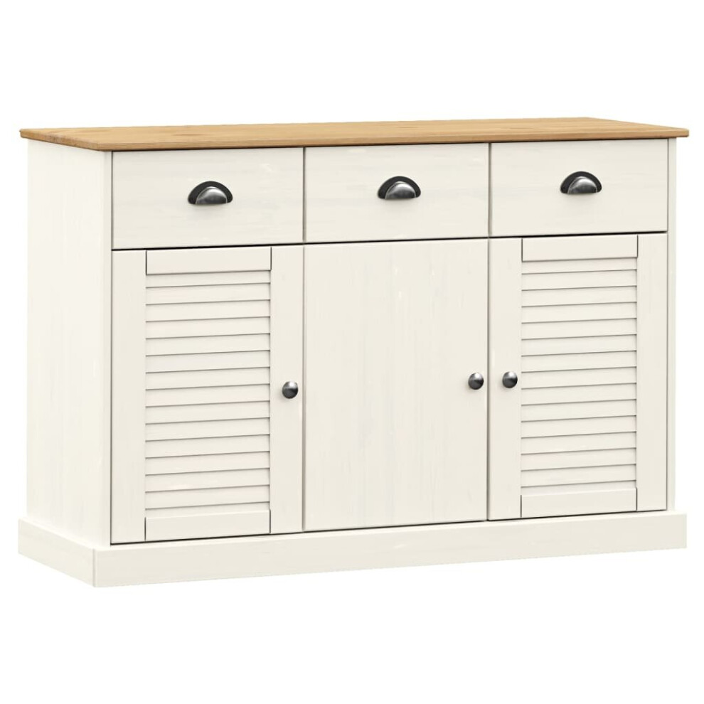 Vidaxl (White) Sideboard Storage Cabinet Cupboard With Drawers Vigo Solid Wood Pine White