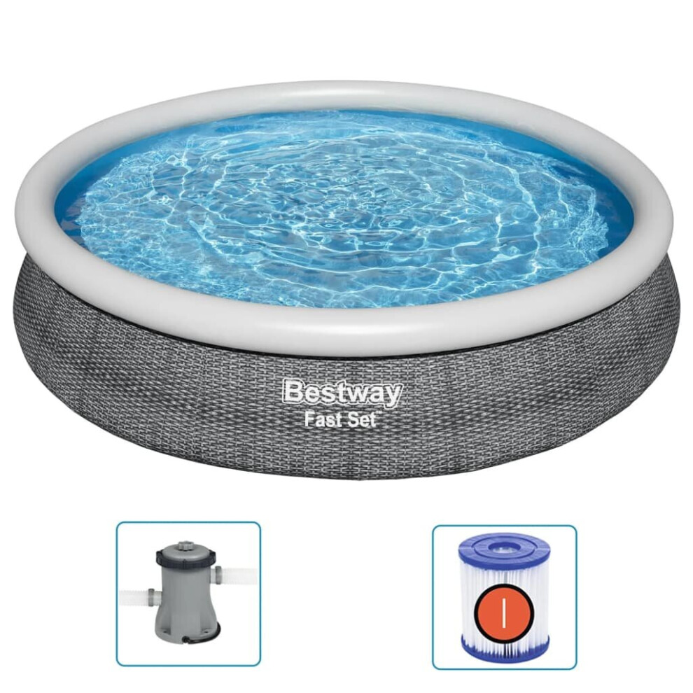 Bestway Swimming Pool Set Above Ground Swimming Pool with Filter Pump Round