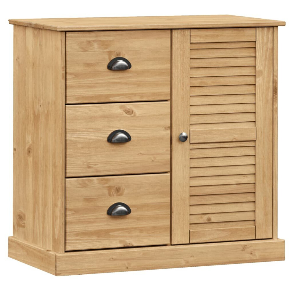 Vidaxl (Brown) Sideboard Storage Cabinet Cupboard With Drawers Vigo Solid Wood Pine Brown