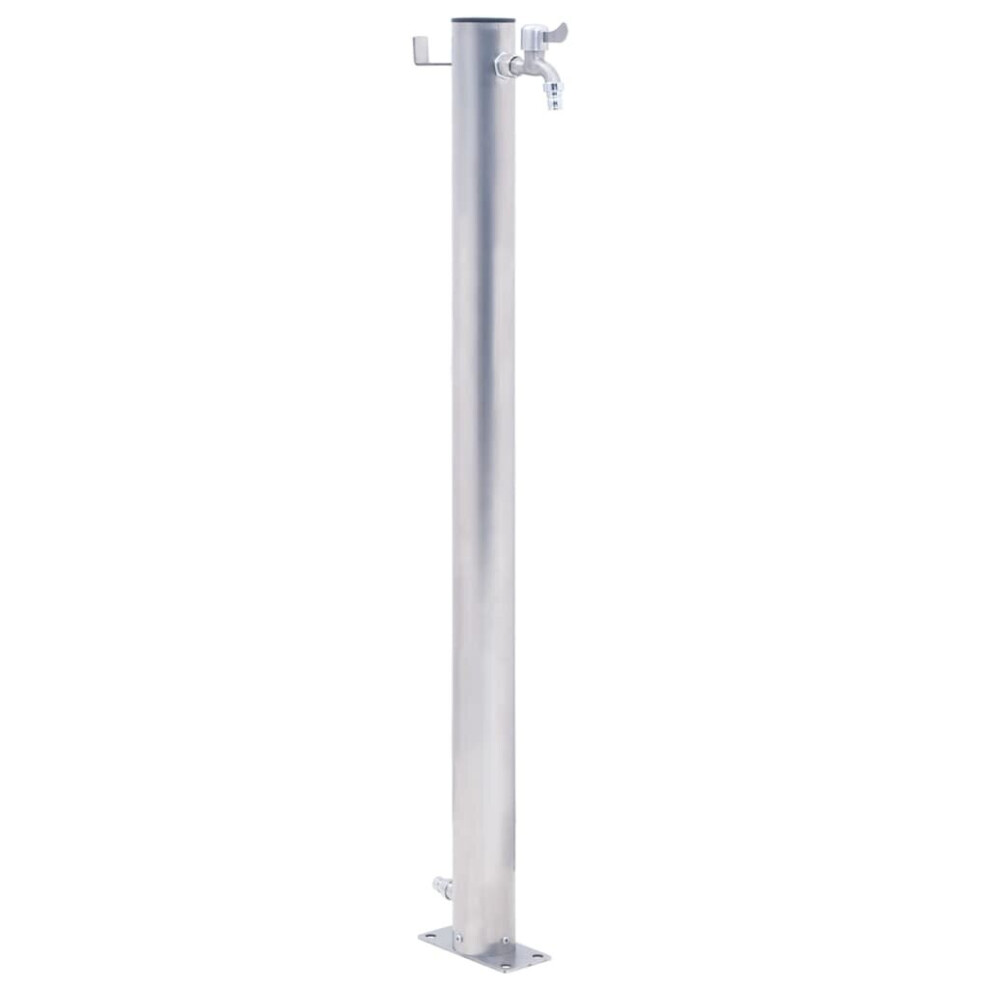 (round, 60 cm) vidaXL Garden Water Column Patio Free Standing Water Fountain Stainless Steel