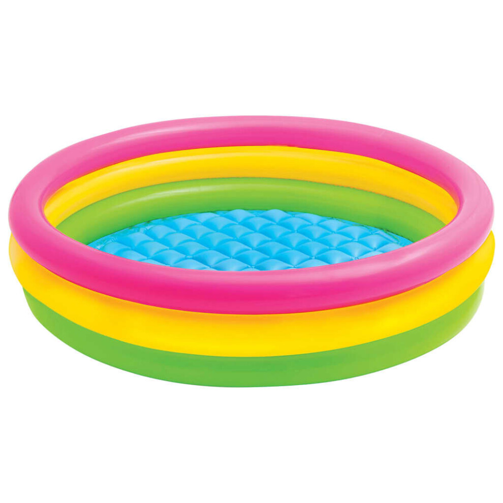 Intex Sunset Inflatable Pool Above Ground Pool with 3 Rings Paddling Pool