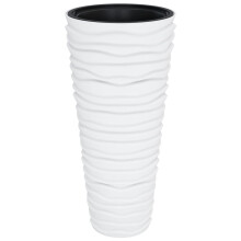 (white, 45 l) vidaXL Planter with Removable Inner Patio Raised Bed Plant Pot PP Grooved Look