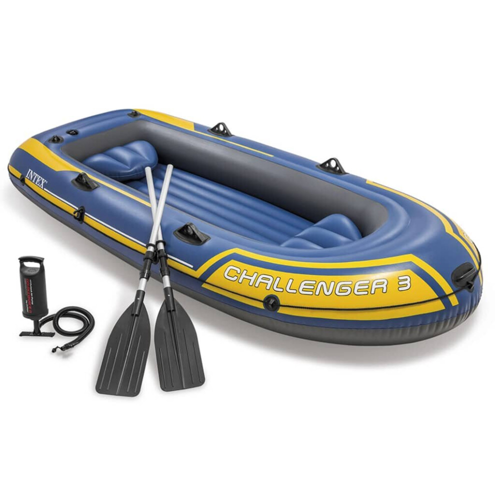 Intex Inflatable Boat Canoe with Oars and Pump Dinghy Challenger 3 Set 68370NP