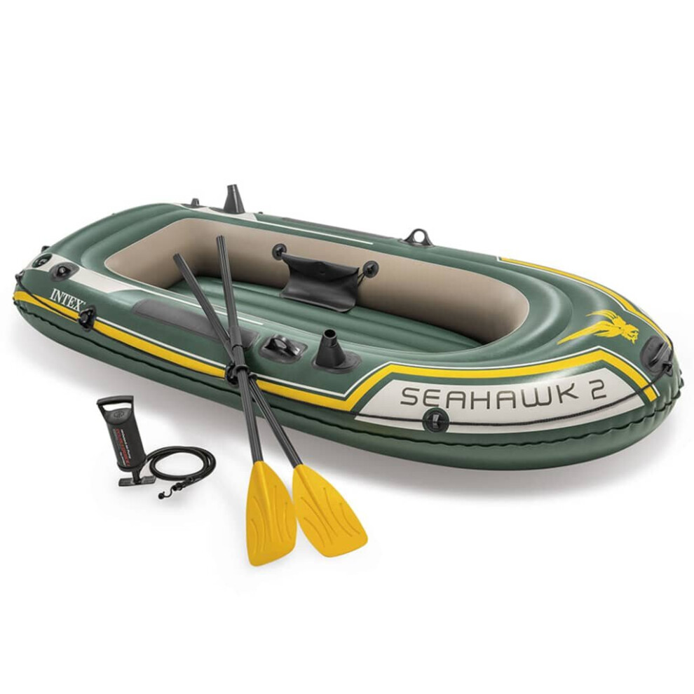 Intex Inflatable Boat Canoe With Oars And Pump Dinghy Seahawk 2 Set 68347Np