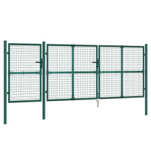 vidaXL Maschen-Gartentor Grün 400x125 cm Verzinkter Stahl