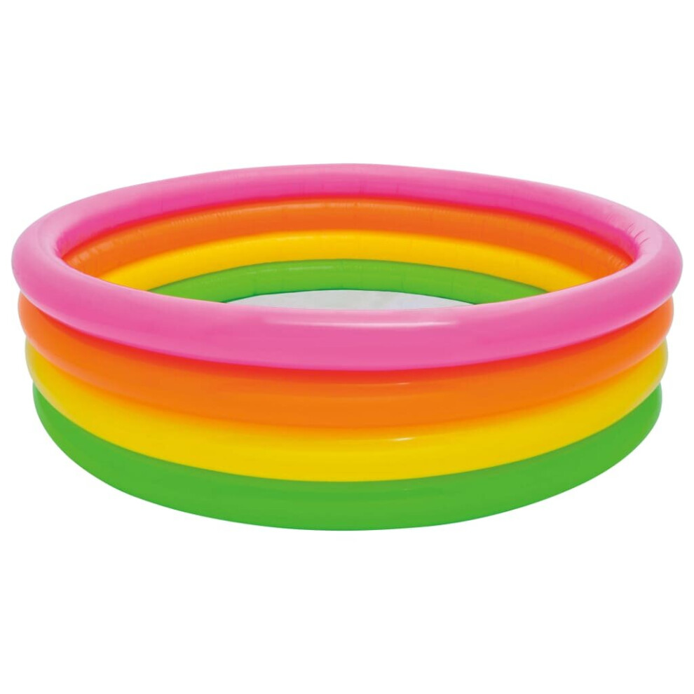 Intex Sunset Inflatable Pool Above Ground Pool with 3 Rings Paddling Pool