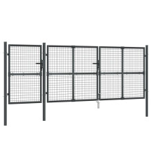 vidaXL Maschen-Gartentor Anthrazit 400x125 cm Verzinkter Stahl