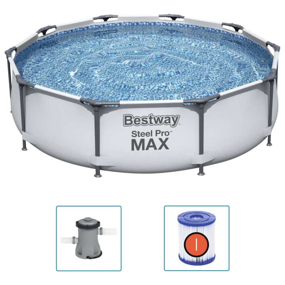 Bestway Swimming Pool Set Above Ground Pool Garden Paddling Pool Steel Pro MAX