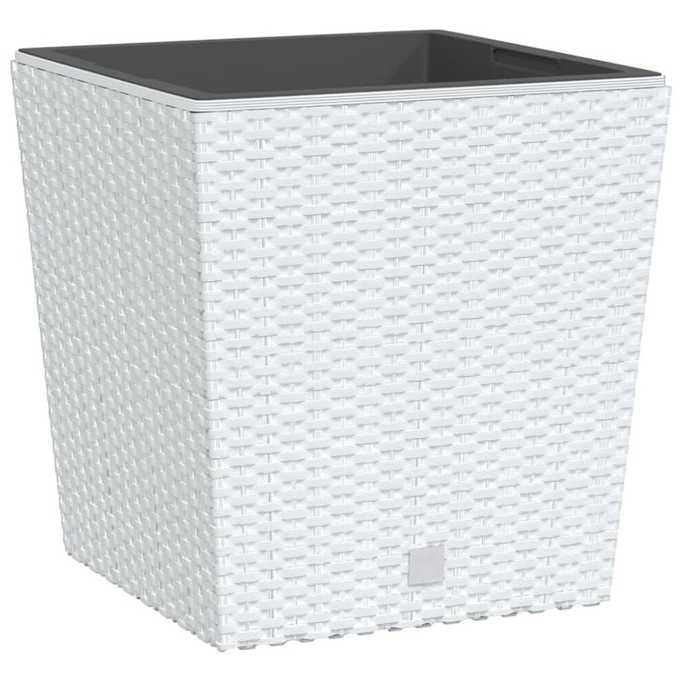 Vidaxl (White, 32 L) Planter Raised Bed With Removable Inner Anthracite 21 / 32 L Pp Rattan