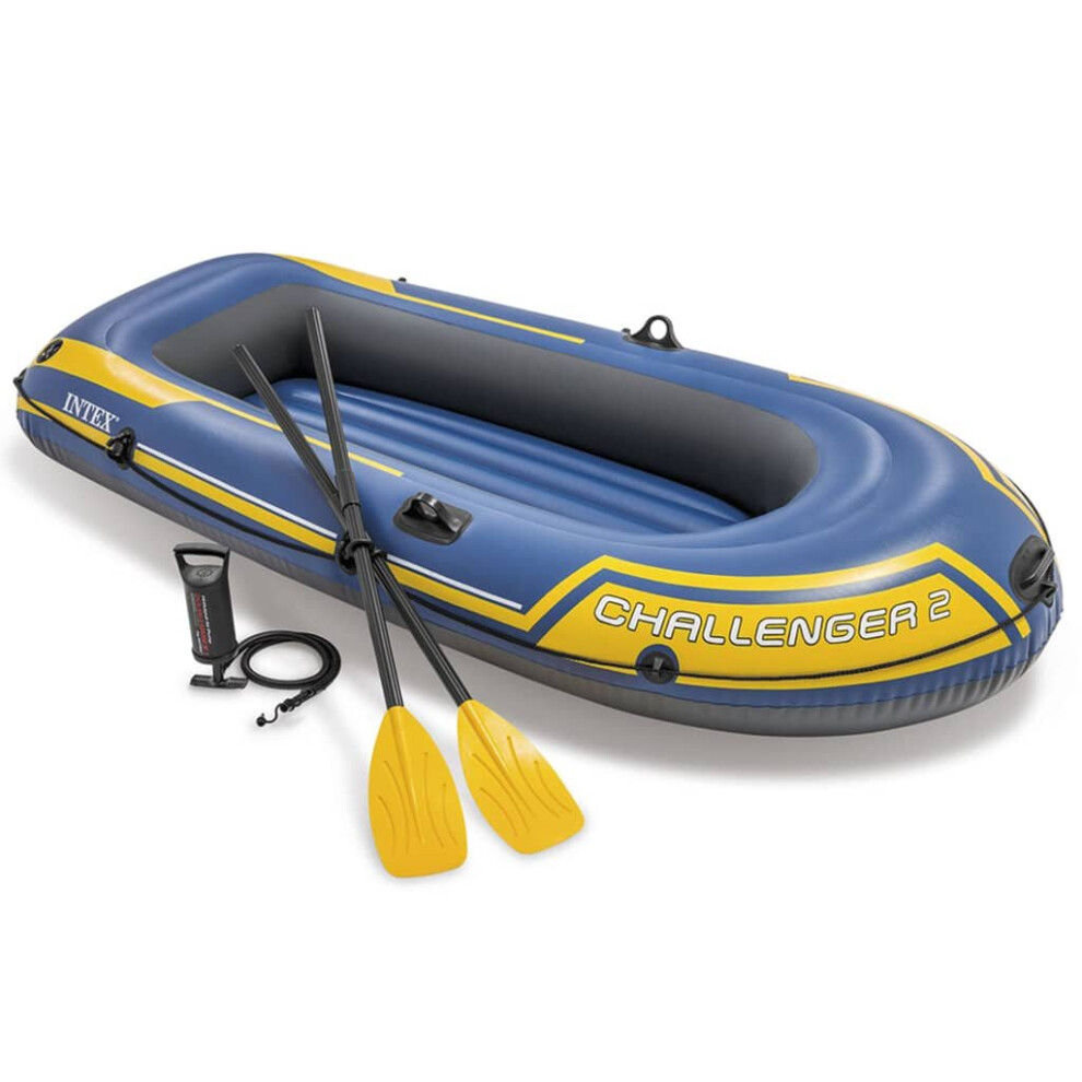 Intex Inflatable Boat Canoe with Oars and Pump Dinghy Challenger 2 Set 68367NP