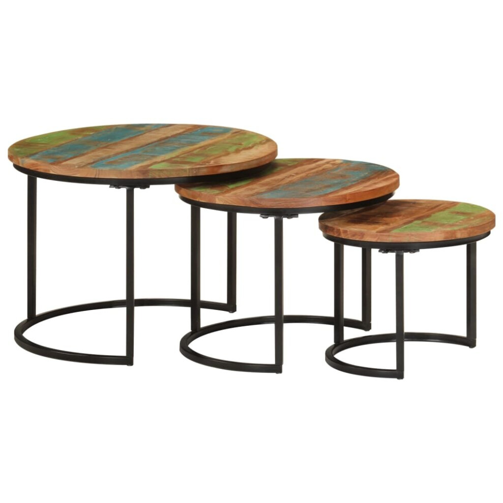 Vidaxl (Solid Reclaimed Wood) Nesting Tables Couch Table Tea Desk Accent Table Solid Acacia Wood