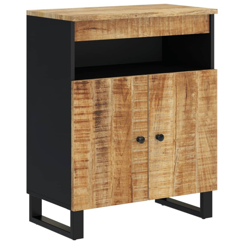Vidaxl (Light Brown) Sideboard Side Cabinet With 2 Doors Cupboard Highboard Solid Wood Mango