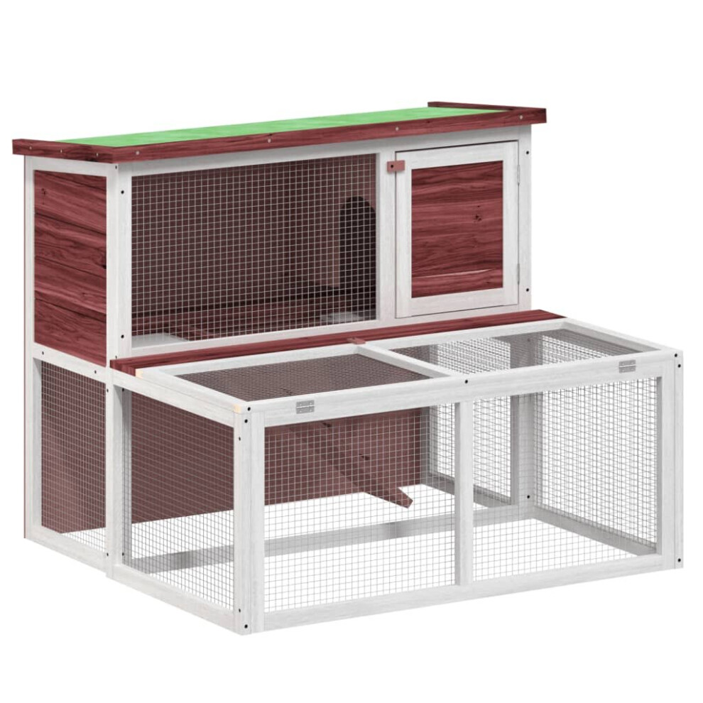 Vidaxl (Mocha) Rabbit Hutch Rabbit Run Bunny House Wooden Animal House Solid Wood Pine