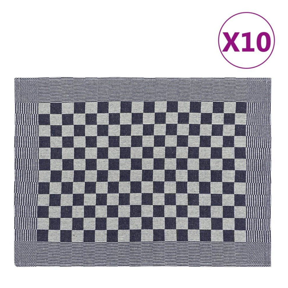 (blue and white, 10 pcs) vidaXL Kitchen Towels Dish Cloth Tea Towels Bar Dish Towels Blue and Cotton
