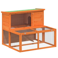 (brown) vidaXL Rabbit Hutch Rabbit Run Bunny House Wooden Animal House Solid Wood Pine