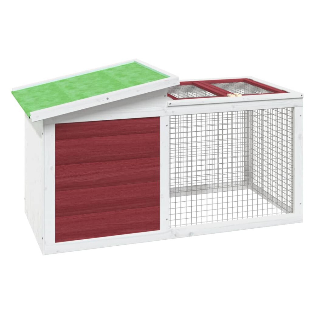 (mocha) vidaXL Rabbit Hutch Rabbit Run Bunny House Wooden Animal House Solid Wood Pine