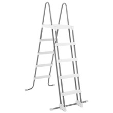 Intex 5-Step Pool Safety Ladder for Above Ground Pools - Rust-Resistant Steel Frame, 2 x 5 Non-Slip Steps, Fold-Up Outer Steps (3202930)