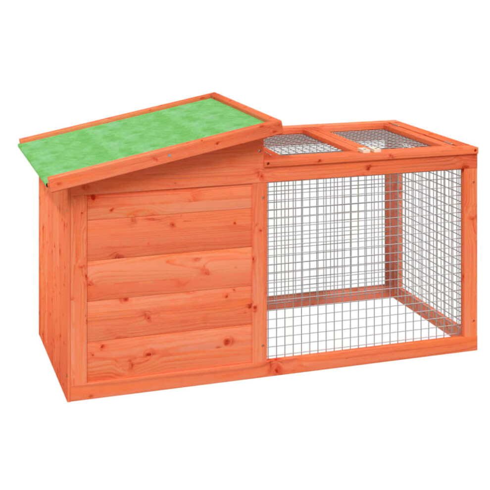 Vidaxl (Brown) Rabbit Hutch Rabbit Run Bunny House Wooden Animal House Solid Wood Pine