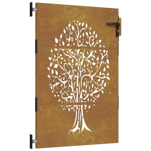 VidaXL vidaXL Gartentor 85x150 cm Cortenstahl Baum-Design