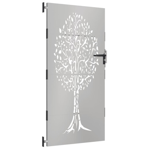 VidaXL vidaXL Gartentor 85x175 cm Cortenstahl Baum-Design 1