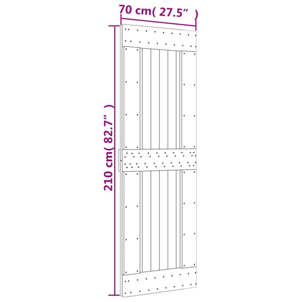 (plain design, 70 x 210 cm) vidaXL Solid Pine Wood Door Porch Wooden Sliding Entrance Door Home Front Door