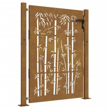 vidaXL Gartentor 100x125 cm Cortenstahl Bambus-Design