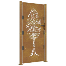 vidaXL Gartentor 100x175 cm Cortenstahl Baumdesign