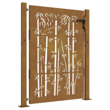 vidaXL Gartentor 100x150 cm Cortenstahl Bambus-Design