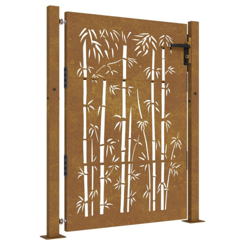 VidaXL vidaXL Gartentor 100x150 cm Cortenstahl Bambus-Design