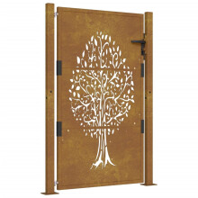 vidaXL Gartentor 100x125 cm Cortenstahl Baumdesign