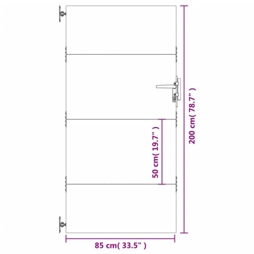 VidaXL vidaXL Gartentor 85x200 cm Cortenstahl 2