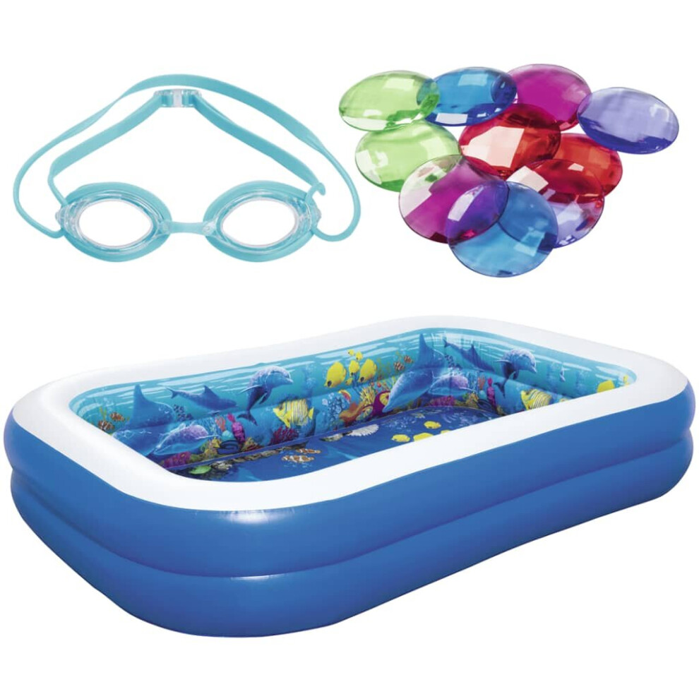 Bestway Inflatable Pool Kids Paddling Pool & 3D Goggles Undersea Adventure 54177