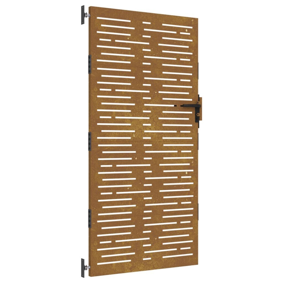 (85 x 175 cm) vidaXL Garden Gate Fence Gate Fence Panel 85x175 cm Corten Steel Square Design