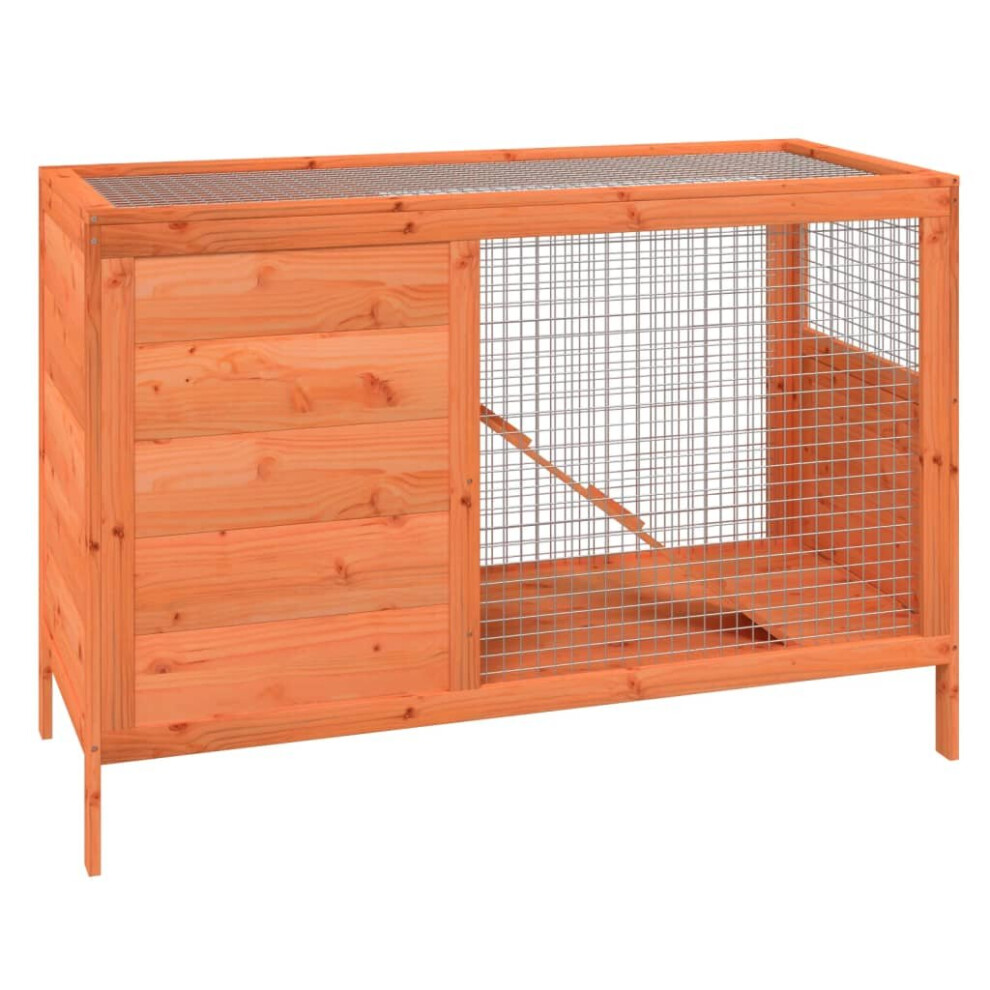 (brown) vidaXL Rabbit Hutch Rabbit Run Bunny House Wooden Animal House Solid Wood Pine