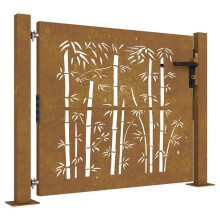 vidaXL Gartentor 100x100 cm Cortenstahl Bambus-Design
